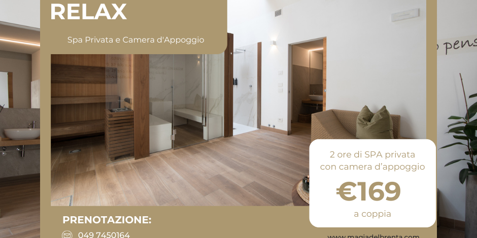 Spa Day – Magia del Brenta Giornata di relax con spa privata e camera d'appoggio