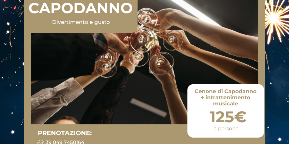 Offerta di capodanno con cenone e intrattenimento musicale in Riviera del Brenta